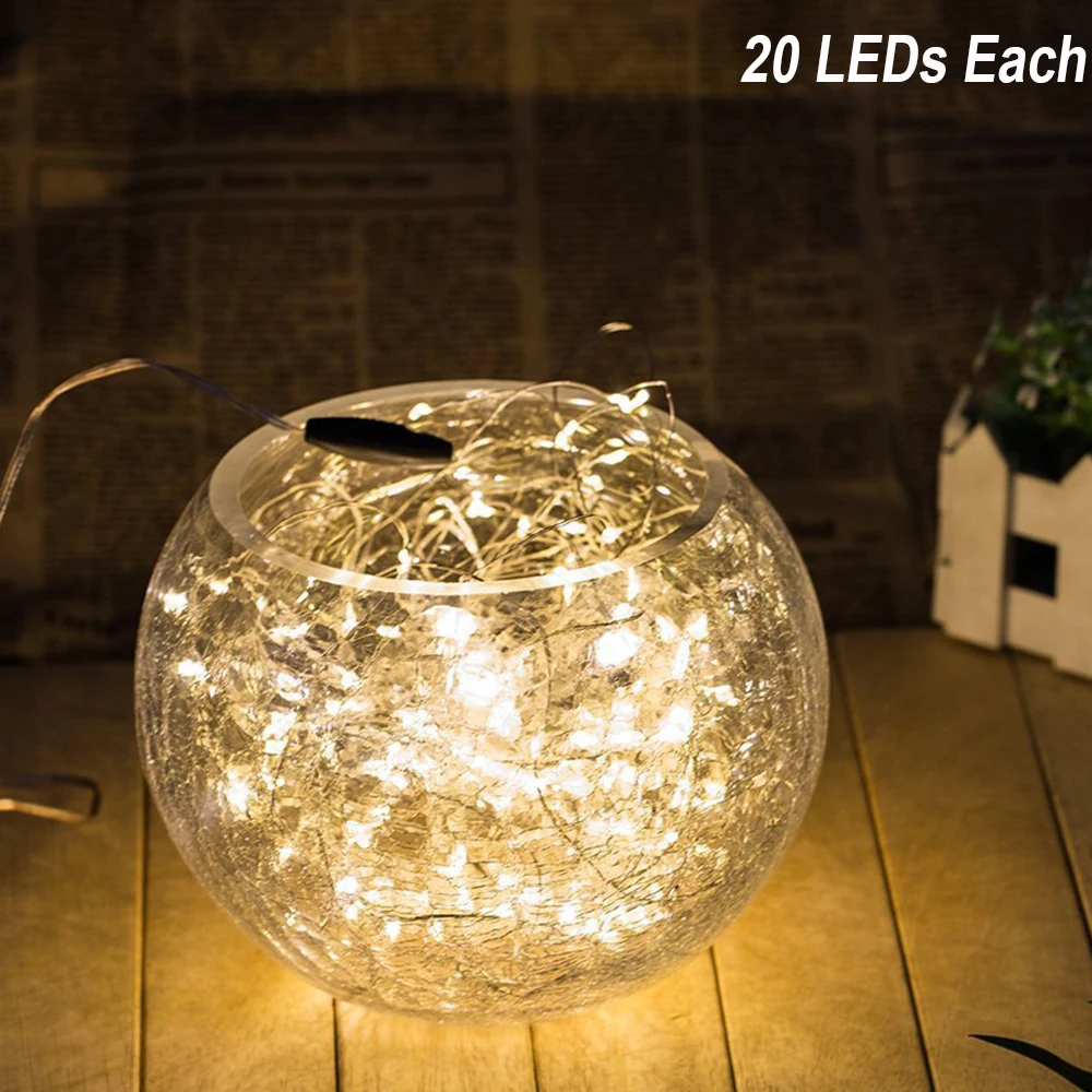 Гирлянды светодиодные огни 2xAA Батарея 20 LED Провода фонари строка мигалкой Фея для