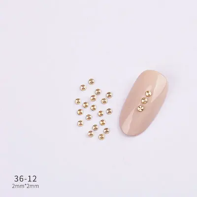 36-12 100 шт./лот, 3D легированные золотые наклейки для ногтей, спиральный узор, заклепки, шпильки, металлические аксессуары для маникюра, нейл-арта, сделай сам, украшения ногтей, амулеты - Цвет: 36-12