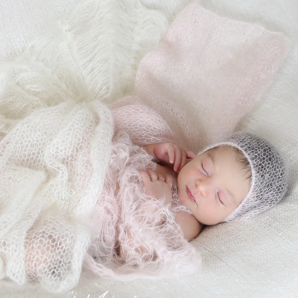 Don&ampJudy Newborn Hat Photo Prop Soft Mohair Bonnet Cap Hand Knitted Baby Photography Props Session 2021 | Детская одежда и