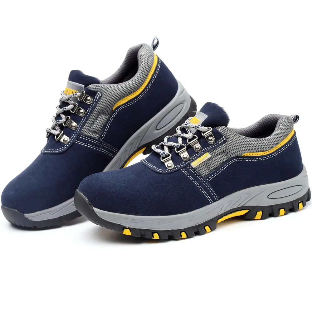 

Men's Suede Steel Toe Cap Anti-smashing Protective Safety Shoes Men Puncture Proof Anti-slip Work & Safety Shoes Boots