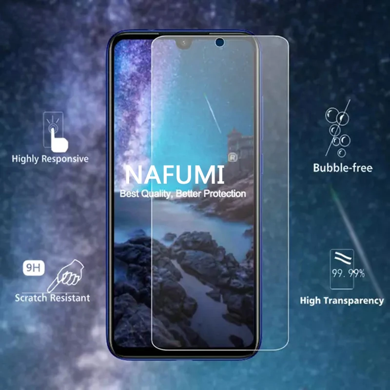 Защита экрана для Xiaomi Redmi Note 7 Pro закаленное стекло на телефон 9H 2.5D Защитная пленка