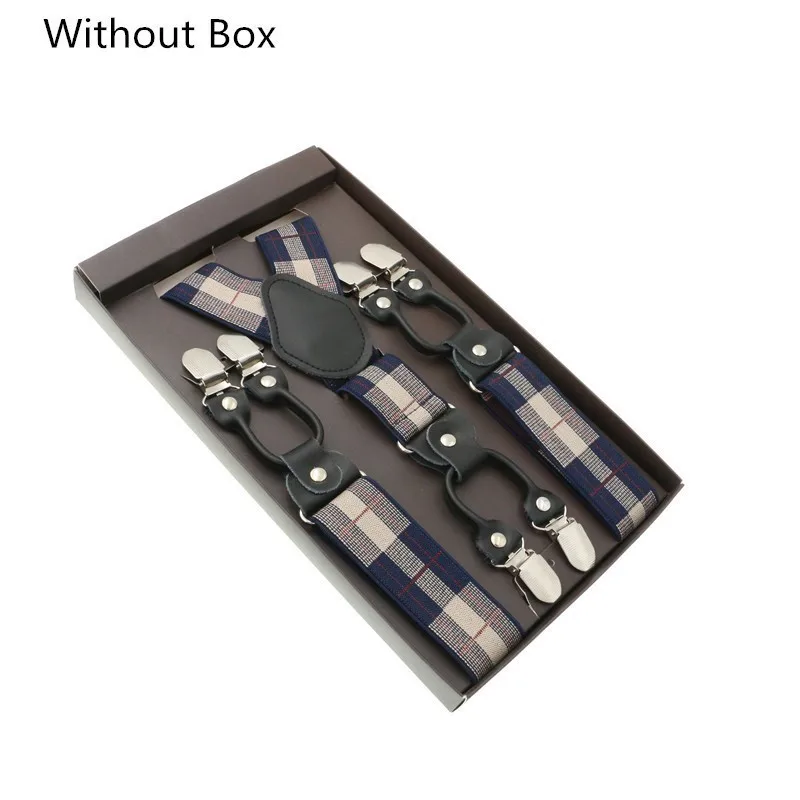 33 Black Real Leather 6 Clips Suspenders Braces Vintage Casual Suspensorio Tirante Trousers Strap Bretele Dad/Husband's Gift - Цвет: 33