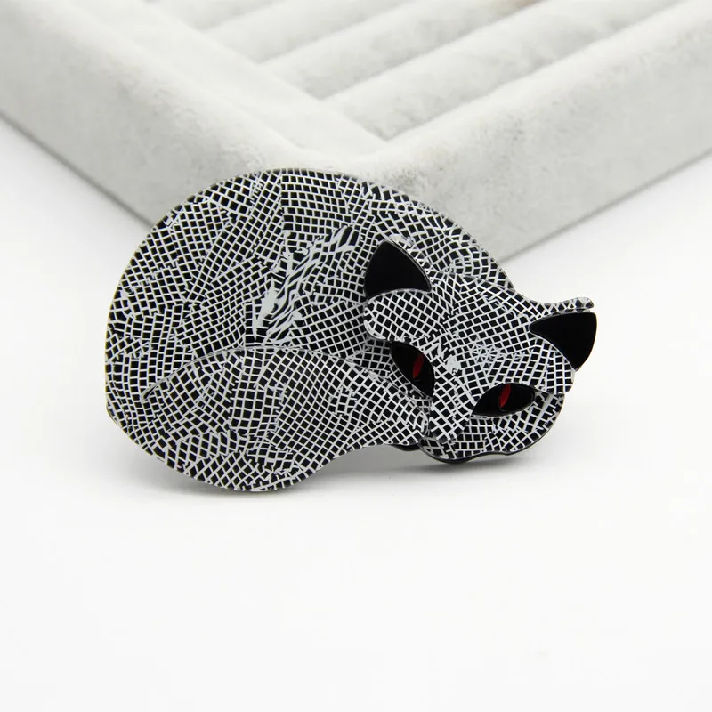 Акриловые заколки и броши для женщин с изображением лисы кошек нагрудные значки