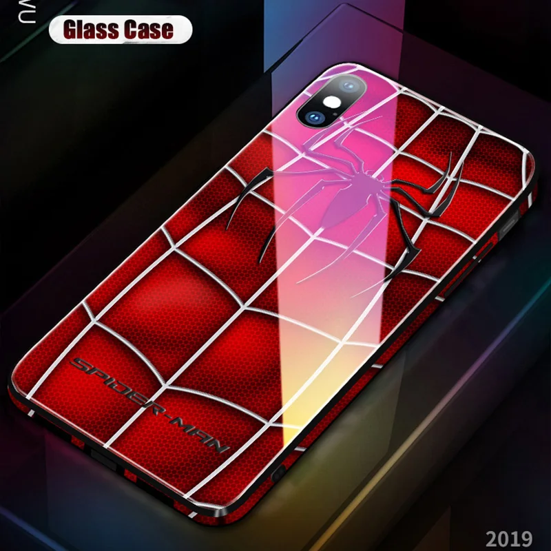 Чехол из закаленного стекла Arvin Marvel DC для iPhone XR XS MAX 8 7 6S Plus 7Plus 8Plus Coque с логотипом Ironman Batman, чехол для телефона Capinha