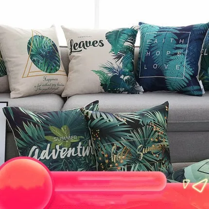 

Домашняя наволочка с принтом в тропическом стиле, наволочка для декоративных подушек, льняная наволочка для спальни