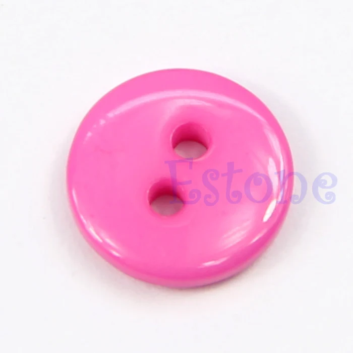 

New 100pcs 10mm Mixed Color Round Shape Resin Buttons Sewing Accessories Hot