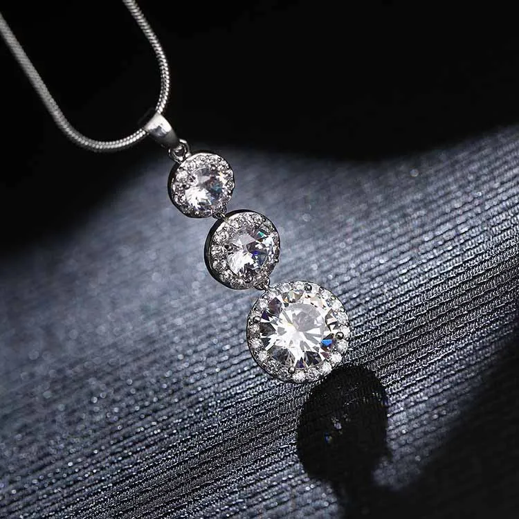 Женский комплект из колье и серёг серебра 925 пробы|jewelry sets women|costume bridal jewelry setsbridal |