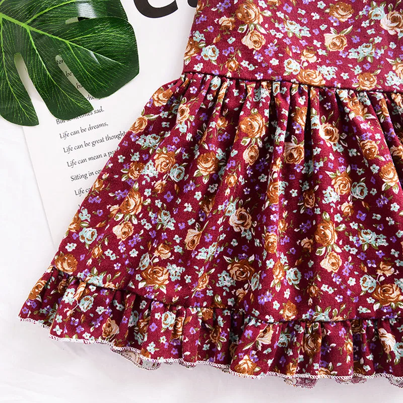 Flower Girls Summer Dress Princess Sleeveless Costume Baby Ruffles Sling Dresses Toddler Backless Vestidos Sun Clothing | Детская одежда