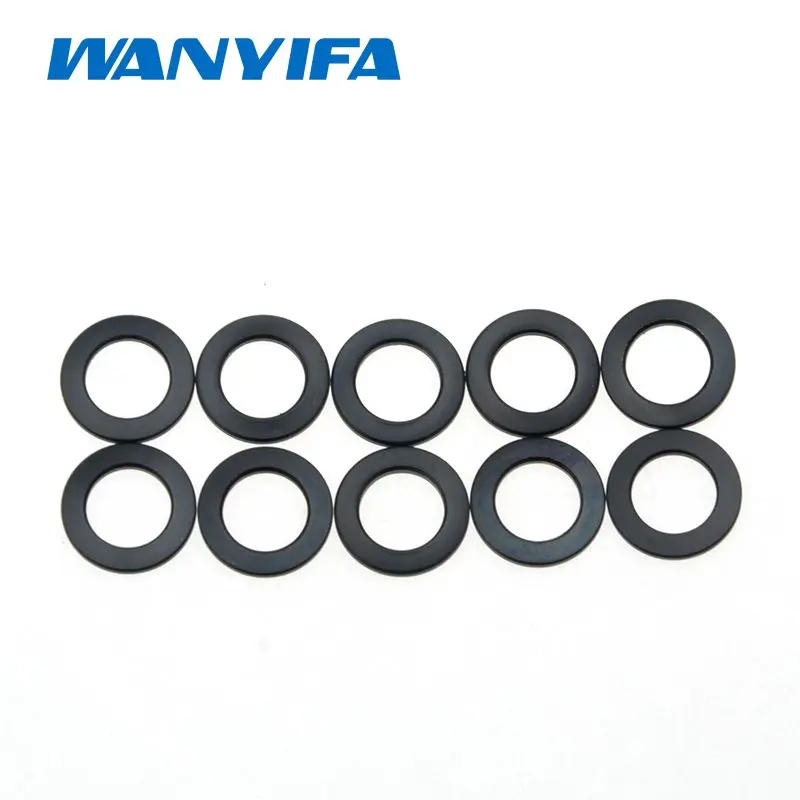 Wanyifa 10 шт. M5 M6 M8 M10 плоская шайба для Bcicycle Stem велосипедная часть 5 цветов - Цвет: Black M5