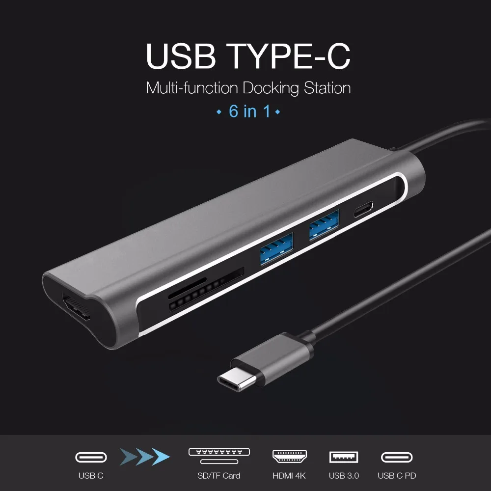DZLST USB C концентратор для type-C зарядка PD 3 0 SD/TF кардридер HDMI MacBook samsung S9/S8/S9 + huawei P20 Pro