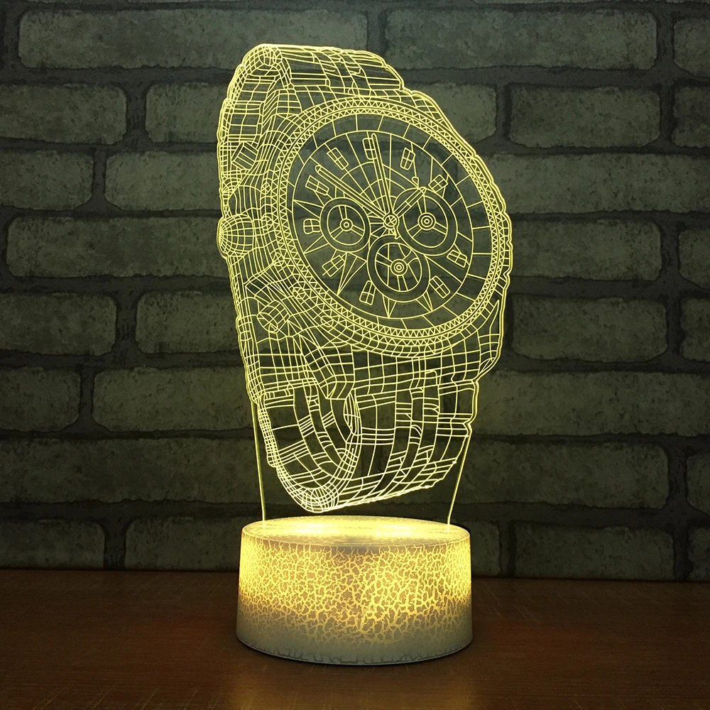 Светодиодная настольная 3d лампа для часов креативный мультяшный ночсветильник с