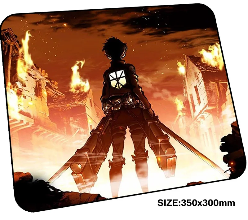 Игровой коврик для мыши attack on titan 350x300x3 мм игровой высококачественные аксессуары
