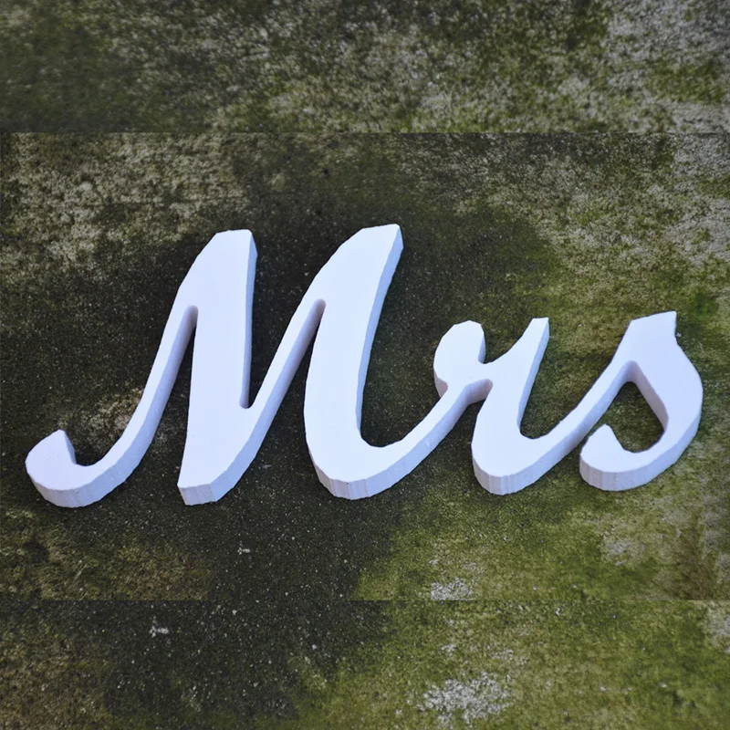 3 шт./лот новинка свадебный подарок буквы Mr & Mrs ПВХ табличка MR MRS верхнее украшение