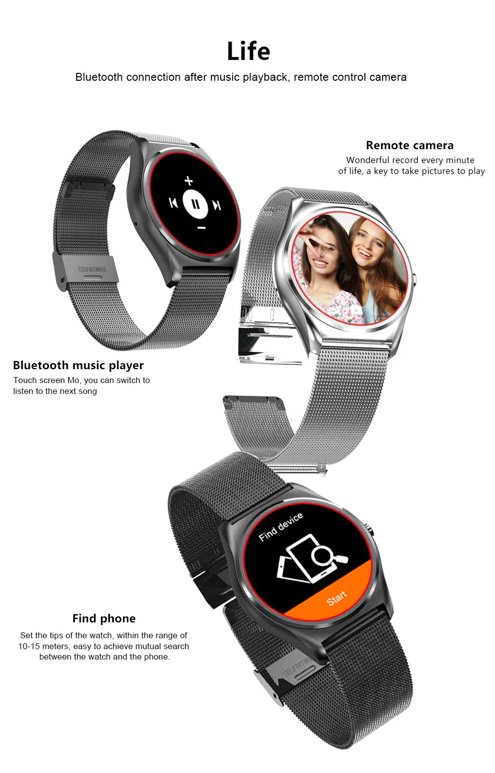 Новые смарт-часы для мужчин для IOS Android smartwatch Поддержка facebook whatsapp Удаленная камера замена ремешок часы PK KW88 KW28 N3