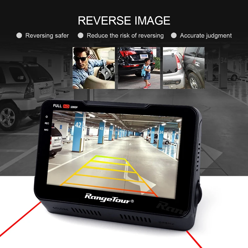 Range Tour B90s Plus Автомобильная камера DVR с двумя объективами приборной панели Full HD 1080P