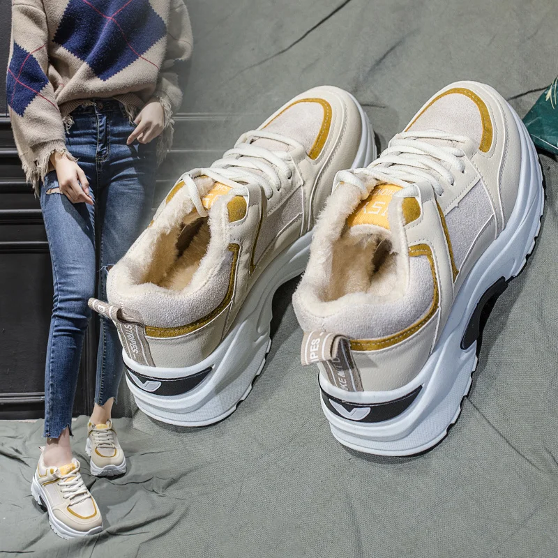 Женские кроссовки на платформе повседневные из вулканизированной кожи K1 48