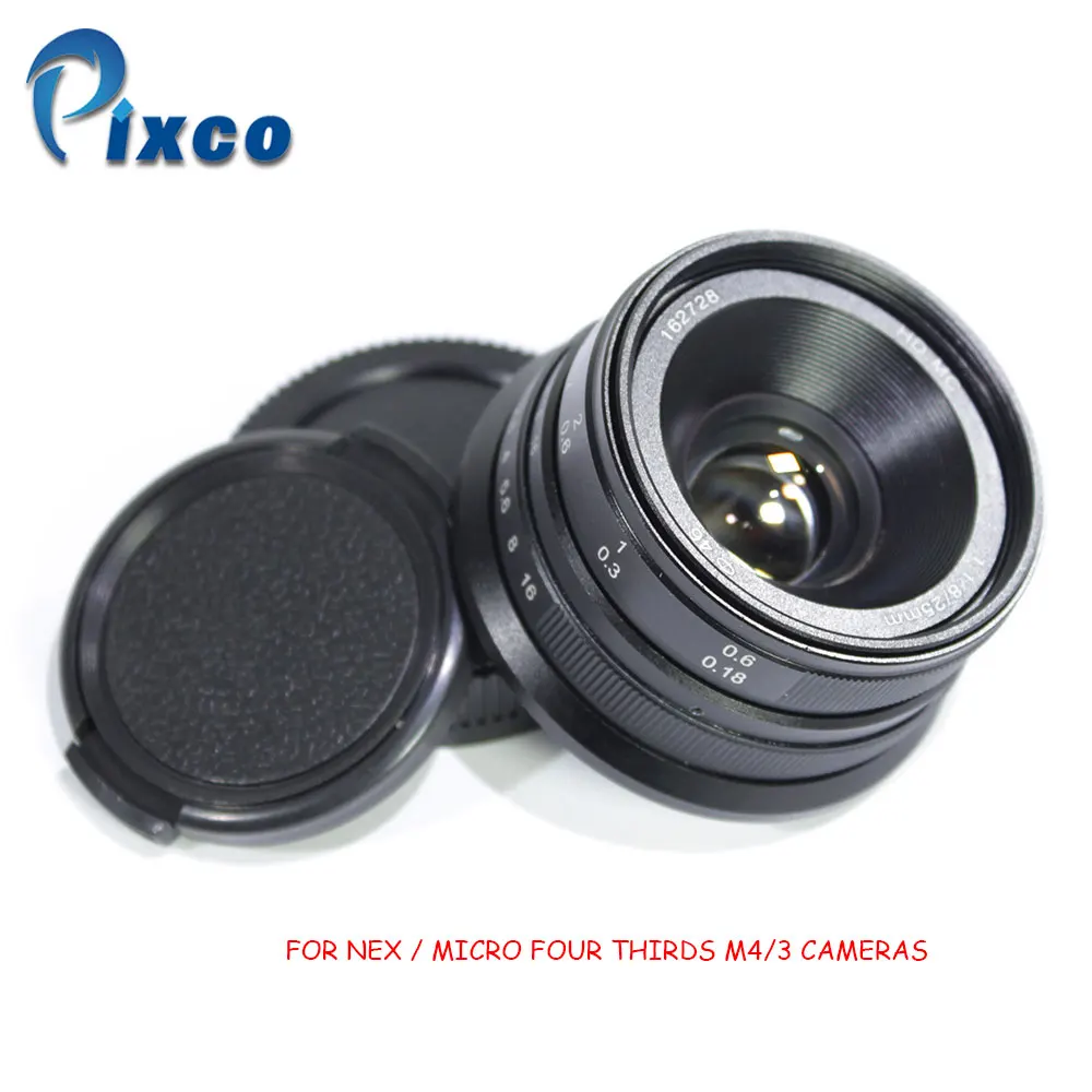 Объектив ручной фокусировки Pixco 25 мм F1.8 M4/3 NEX HD.MC для камер Sony Nex / Micro Four Thirds GX8 GX85 G7 GF7
