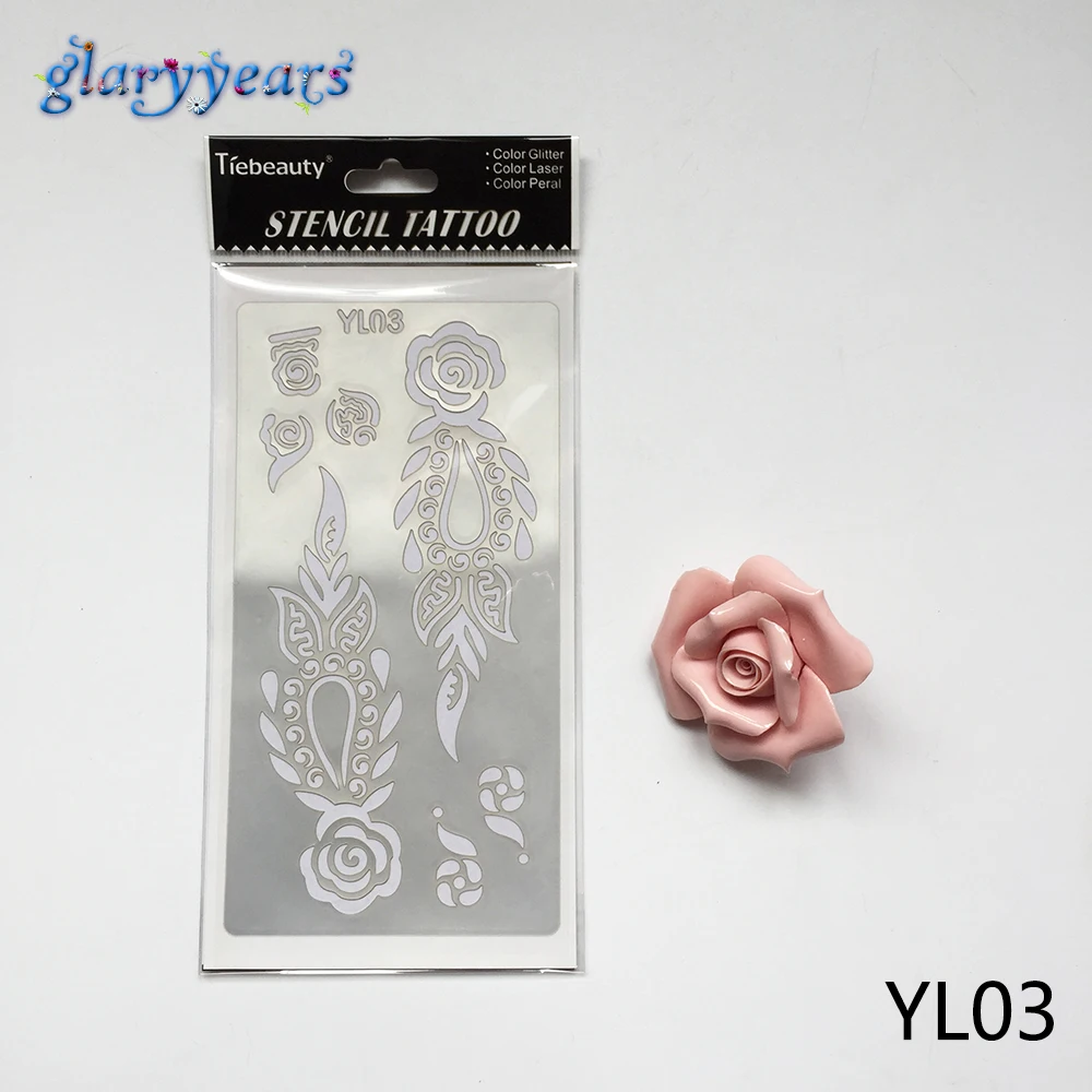 1 Лист Профессиональный цветочный тату-Шаблон Хна для боди Арта тату-трафарет YL03