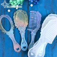 1pcs combs mirrors craft diy transparent uv resin liquid silicone combination molds for making jewelry
