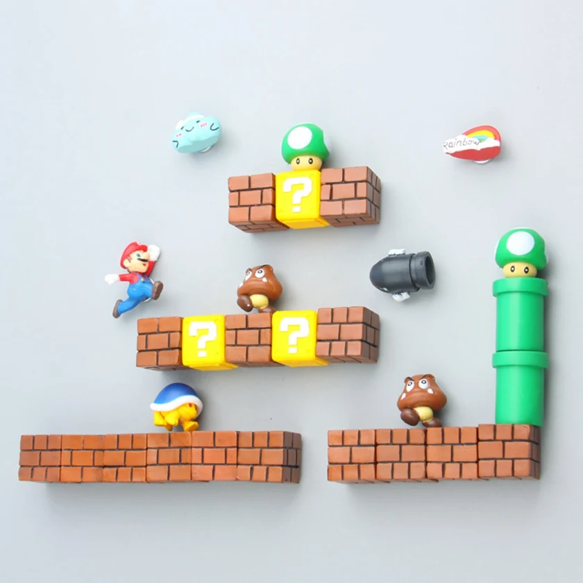 Фигурка Супер Марио Брос пуля гриб черепаха магнитные наклейки джугеты yoshi ПВХ