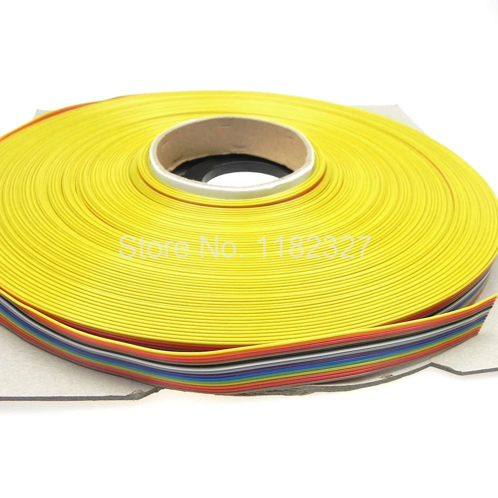 (5 м/лот) 1 27 мм Шаг 14 MANIER Pin Platte Kleur Regenboog Lint Kabel Draad Gestrand Geleider Voor PCB ленточный
