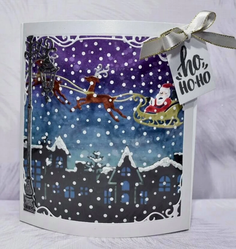 Build a Scene Dies Winter Christmas Xmas Metal Cutting Die Stencil For Diy Scrapbooking Cards Crafts Dies Cutter Decor