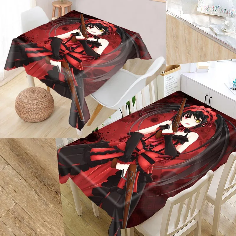 Date A Live на заказ Скатерти Оксфорд ткань прямоугольный Водонепроницаемый