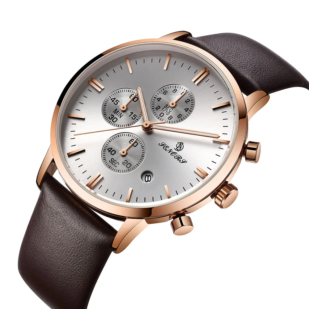 

SENORS Man Watch 2018 Sport Automatic Watch For Men Army Luxury Casual Mens Watches Quartz Wristwatch Mens Leather