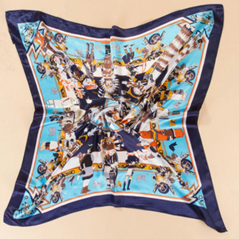 Высокое качество имитация шелка шарфы 90*90 см большой атласный шарф с принтом