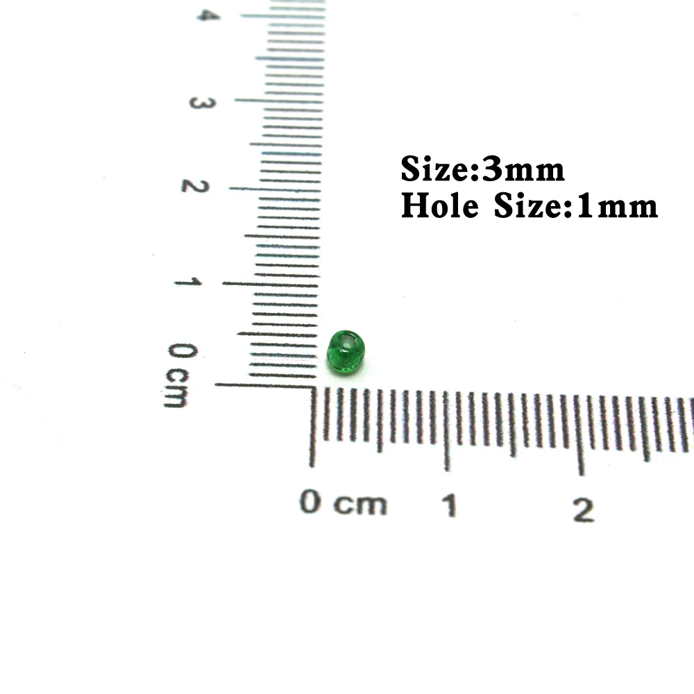 Фабричные стеклянные бусины Frice 80 г/лот 3 мм травяного зеленого цвета