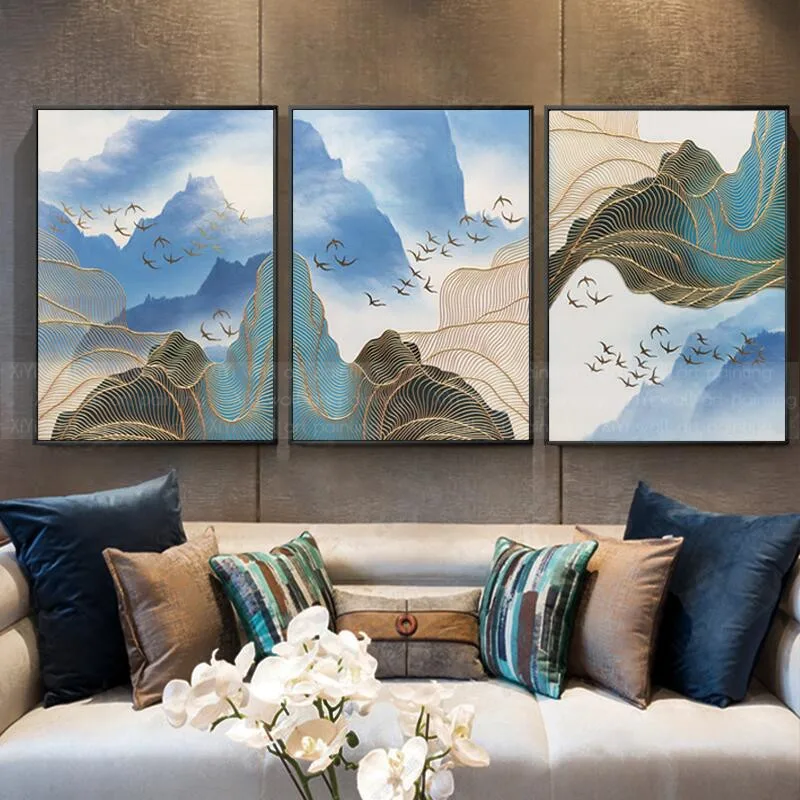 Koop 3 Stuks Gold Lijn Abstract Canvas Schilderij Wall Art Foto Voor Woonkamer Thuis Wall Decor Originele Bladgoud Textuur Quadro