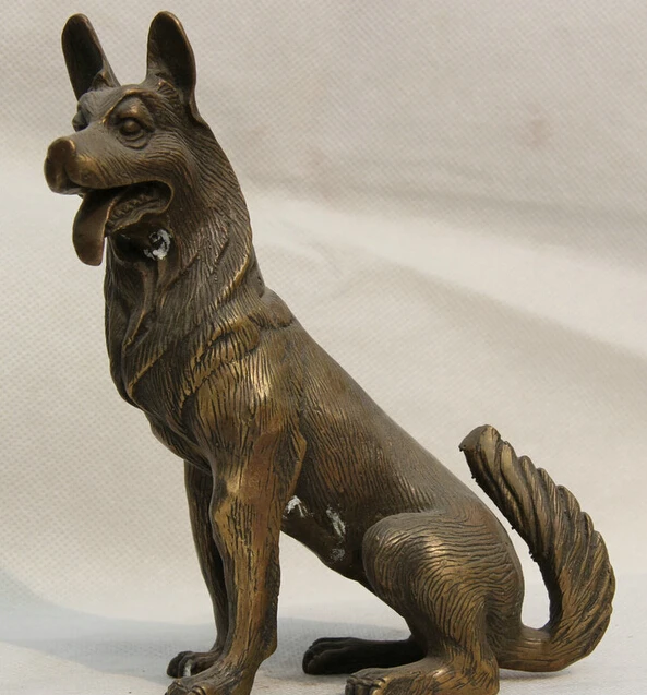 WBY 6&quot Chinese Folk Copper Zodiac Year Dog Door doggie puppy Animal Statue Sculpture S0706 | Дом и сад