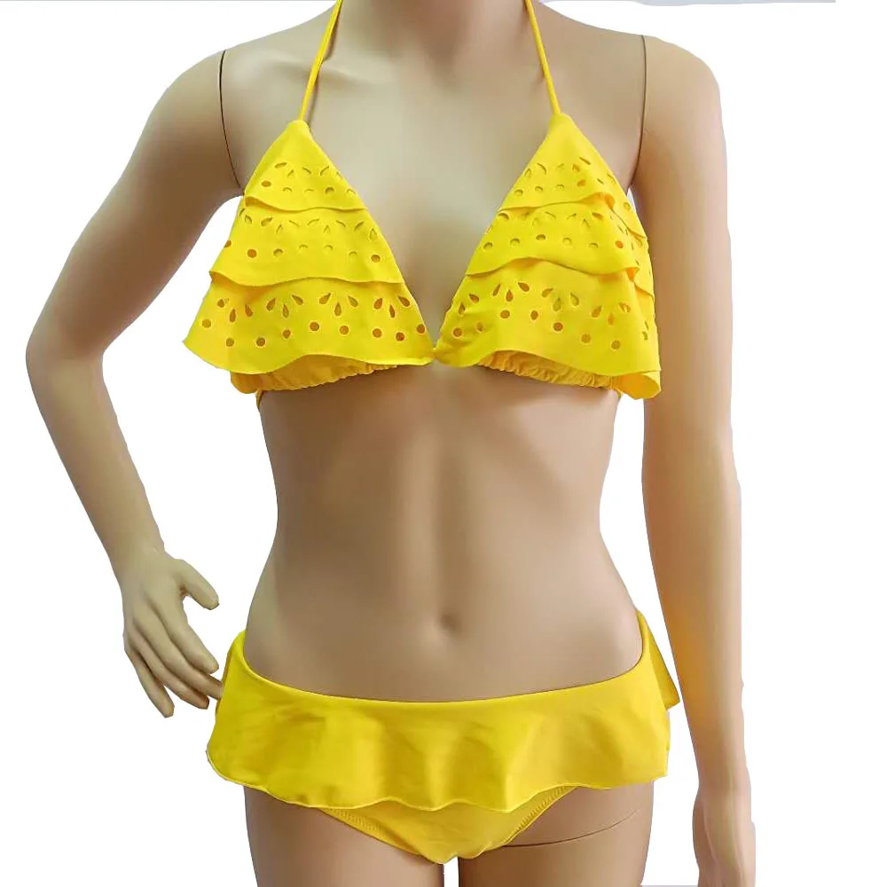 New European and American Swimwear Hot Selling Hollow Sexy Bikini mini bikini sexy bikini Wire Free Low Waist swimsuit