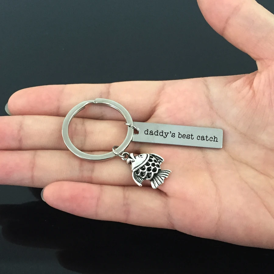 Выгравированный кулон в виде рыбки для папы модное ювелирное изделие из