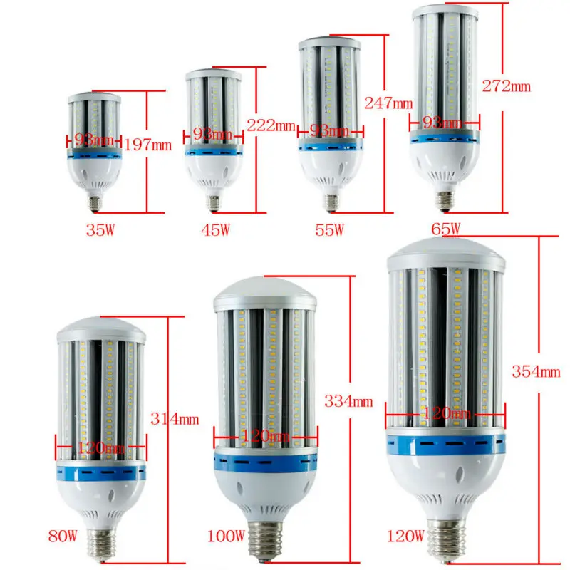 Водонепроницаемый IP65 SMD5730 E40 E27 Led кукурузные лампочки 30 Вт 45 55 65 80 100 120 наружный