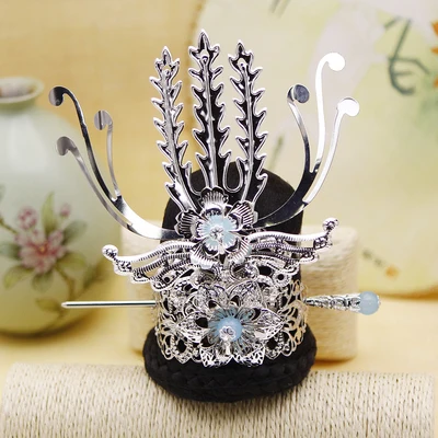 M7 silver white Много дизайнов мужской волос Тиара принц император учёный голова часть тиара ханьфу, косплей волос Корона кусок волос палка - Цвет: M7 silver white