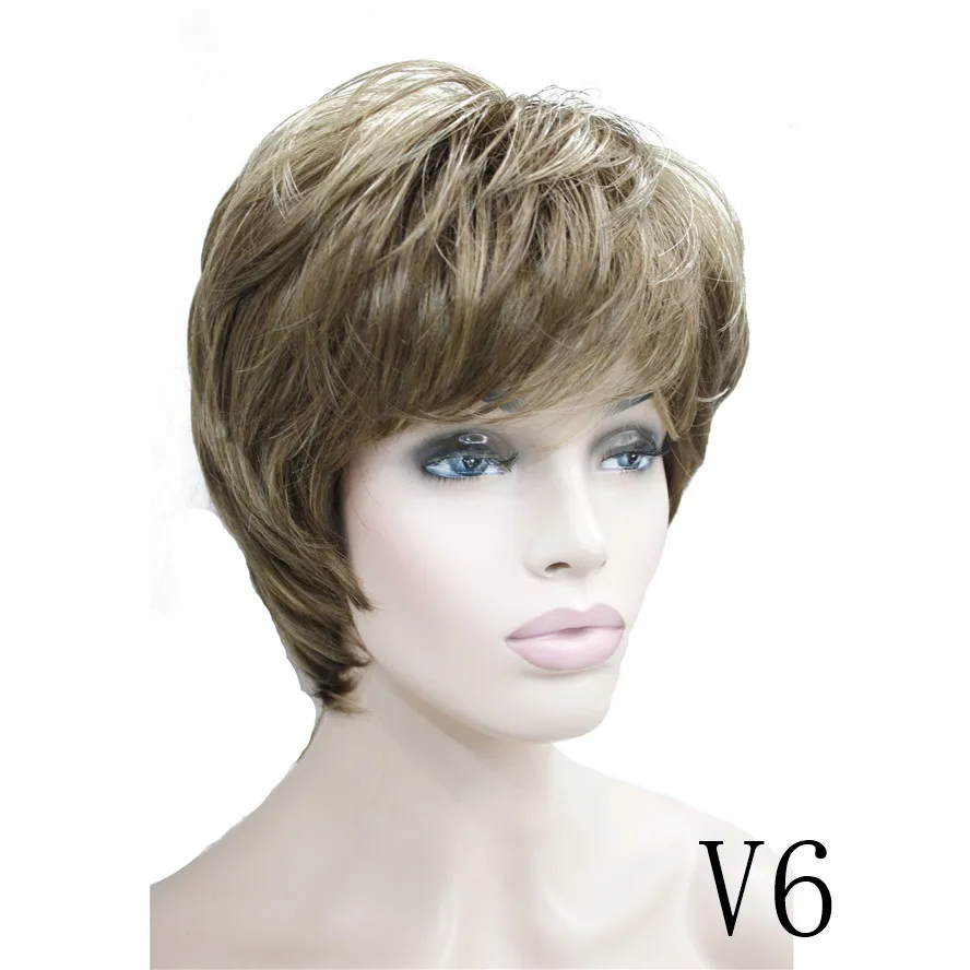 StrongBeauty женские парики натуральный пушистый пепельный блонд короткие прямые волосы синтетический полный парик 7 цветов