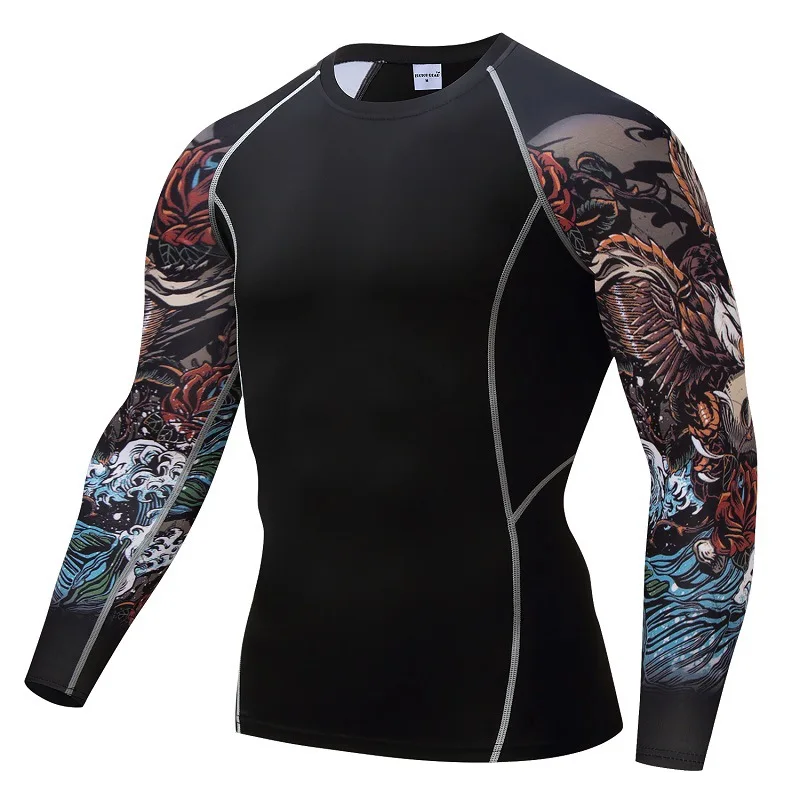 Мужская футболка для фитнеса с длинным рукавом rashguard мужские облегающие