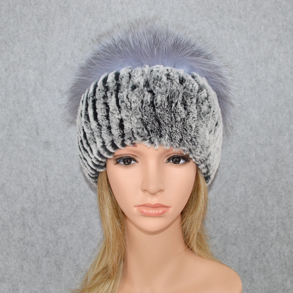 2020 новый натуральный шапка из меха кролика Рекс женские зимние теплые