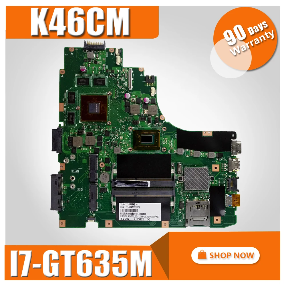 Материнская плата K46CB I7 GT635M REV2. 0 для Asus K46C S46C A46C A46CM ноутбука K46CM плата|rev 2.0|main