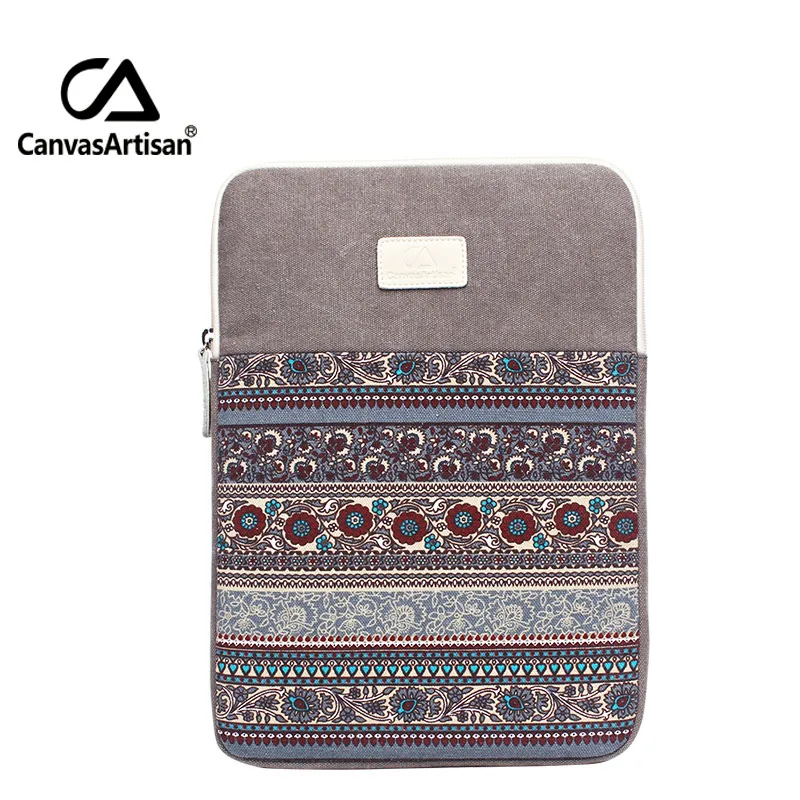 light gray Canvasartisan наивысшего качества холст сумка для ноутбука 15 дюйм(ов) Apple Air рукава multufunctional портфели в стиле ретро деловые сумки - Цвет: light gray