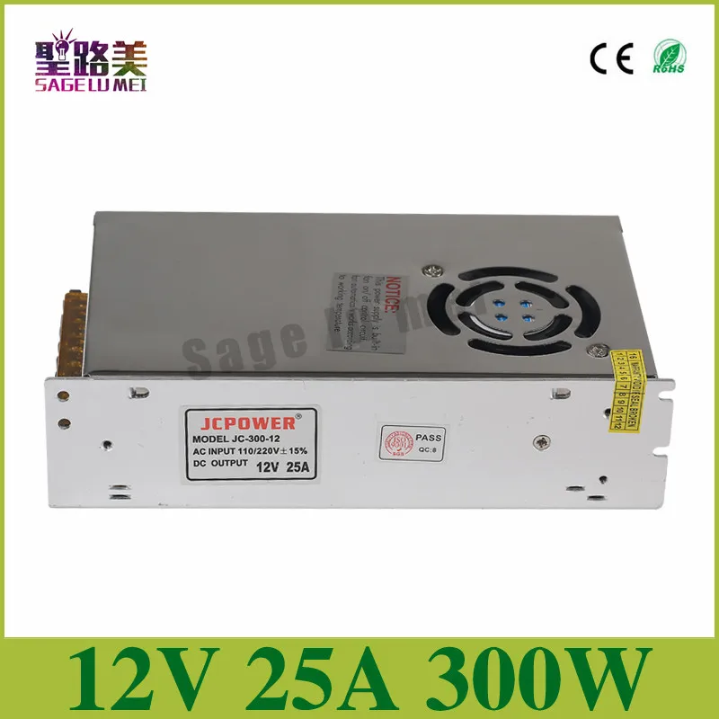 Output DC 12V 25A 300W AC to Universal Regulated Switch Power Supply Transformer For LED Strip Light Module Lamp 110/240V | Лампы и