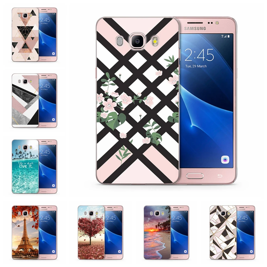 Чехол для Samsung Galaxy A3 A5 2016 2015 2017 prime J1 J3 J5 J7 TPU цветной пейзаж мягкий окрашенный