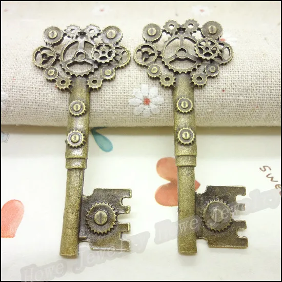 Оптовая продажа 12 шт. винтажные подвески в виде ключа подвеска античная бронза