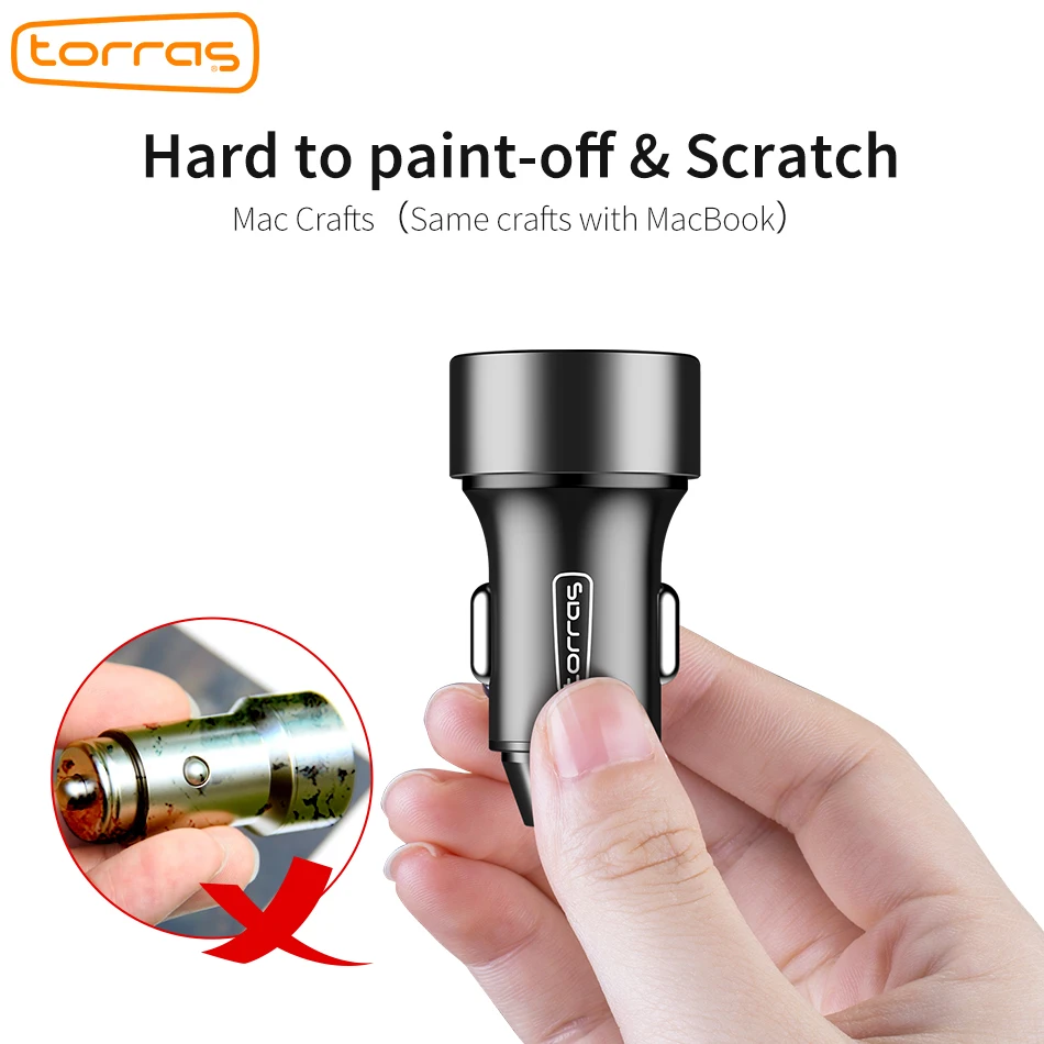 TORRAS Dual USB Автомобильное переходник для зарядного устройства Дисплей светодио