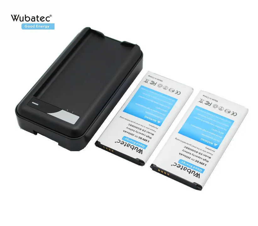 Wubatec 2x 2800mAh аккумулятор NFC + настенное зарядное устройство для Samsung Galaxy S5 i9600 i9602 i9605
