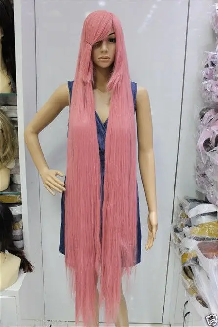 ГОРЯЧИЙ продавать&gt&gt&gt Косплей длинный прямой розовый Новых женщин Парик Волос