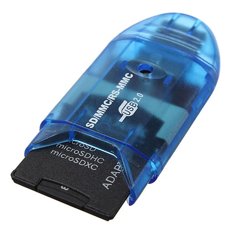 

Multifunction USB 2.0 Memory Card Reader Writer Adapter For SD MMC SDHC TF Card UP To 64GB Random Color