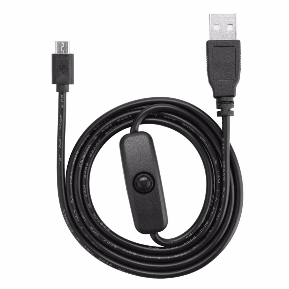 Кабель Micro USB для Raspberry Pi с переключатель вкл./выкл. питания в постоянный ток 3/2/B +/Zero