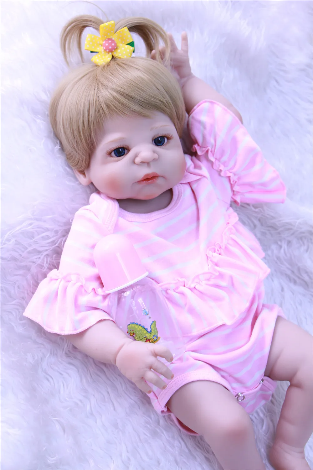 Новорожденные силиконовые куклы Bebe Reborn 22 дюйма виниловые реалистичные Гладкие